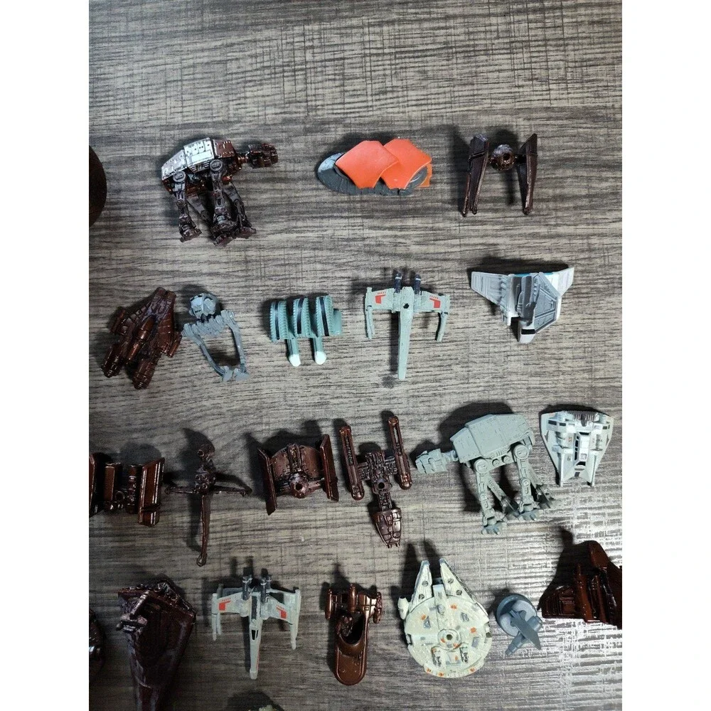 Lot Of Vintage Star Wars Micro Machines Clear  Painted Ships and Figures